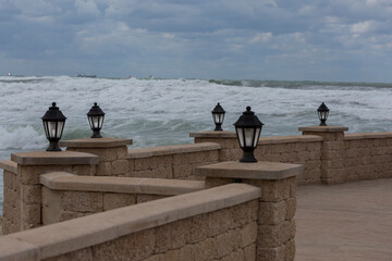 Seascape during the daytime in inclement weather