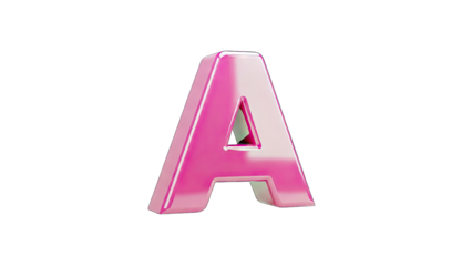 Pink Letter A on White Background