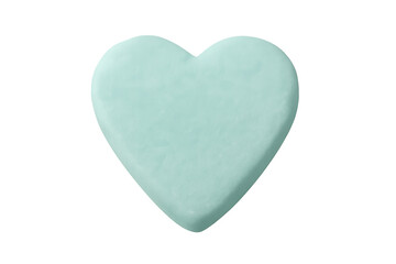 Obraz premium Mint green clay heart symbol on transparent background
