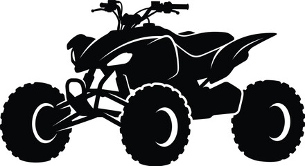 ATV Silhouette Vector of Off-Road Quad Bike