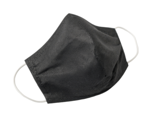 Elegant Black Sparkling Facial Mask with Glamorous Texture and Stylish Design on Transparent Background