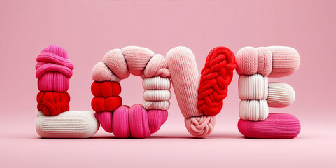 Cozy Knitted LOVE Text