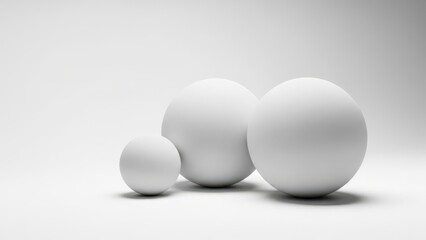 Three spheres isolated on white background