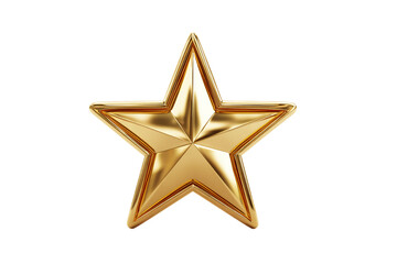 Obraz premium Gleaming Golden Star on Transparent Backdrop Detailed Render Shiny Metallic Texture Award Success Symbol Festive Decoration Elegant Design Celebration Ornament Bright Shine, PNG