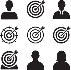 Target Icon Vector &ndash; Minimal Bullseye Symbol Isolated on White Background