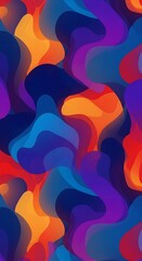 A vibrant, seamless abstract pattern with fluid shapes and a gradient effect across a spectrum of colors