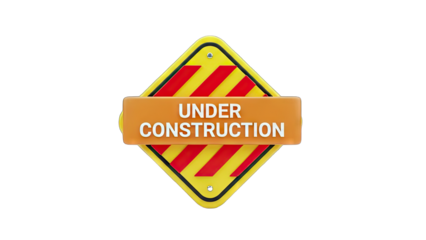 Under Construction Sign Isolated on White Background