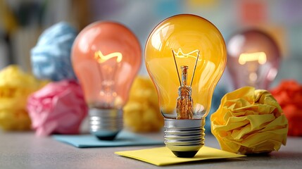 Startup brainstorming background creative lighting