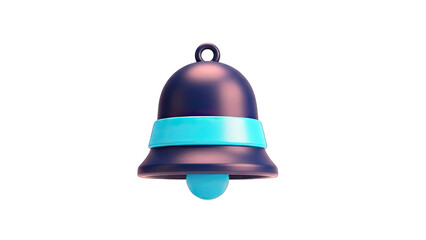 3D Bell Icon: Notification Alert on White Background