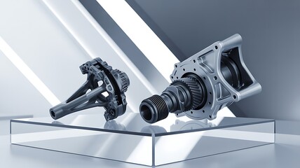 Fototapeta premium Sleek product of precision mechanical automotive parts photo