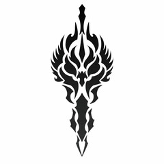 Black Tribal Ornament Vector Design with Traditional Thai Art Elements