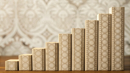 Layered parchment textures creating bars vintage pattern neutral color ornate decorative elegant retro vertical design