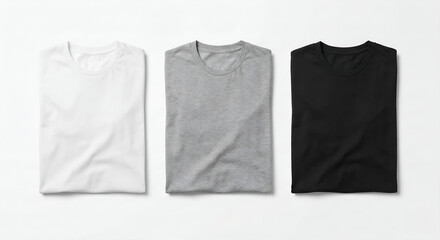 Blank T-Shirt Mockup in Gray and Black Colors