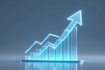 Modern technology hologram chart for business finance success and growth