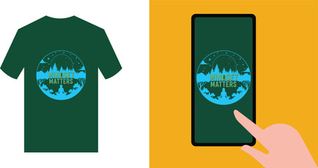 Green T Shirt And Mobile Phone With Mindset Matters tshirt