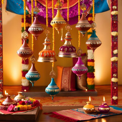 Happy Diwali festival scene