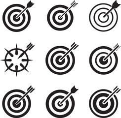 Target Icon Vector &ndash; Minimal Bullseye Symbol Isolated on White Background
