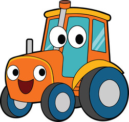 toy tractor isolated on white