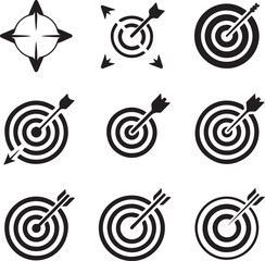 Target Icon Vector &ndash; Minimal Bullseye Symbol Isolated on White Background
