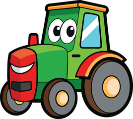 red tractor with trailer