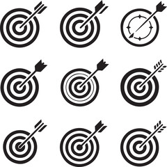 Target Icon Vector &ndash; Minimal Bullseye Symbol Isolated on White Background