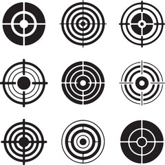 Target Icon Vector &ndash; Minimal Bullseye Symbol Isolated on White Background