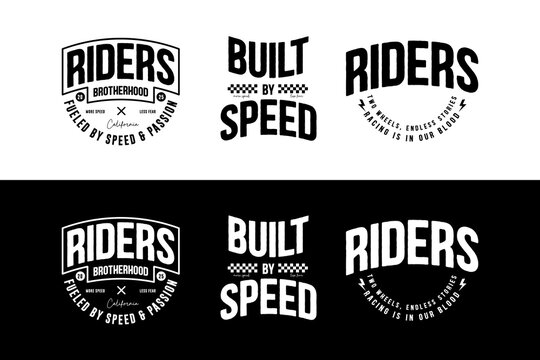 Bold Motorcycle Brotherhood and Speed Themed Emblems Collection