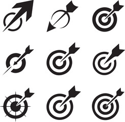 Target Icon Vector &ndash; Minimal Bullseye Symbol Isolated on White Background