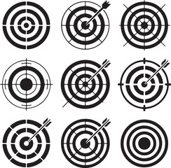 Target Icon Vector &ndash; Minimal Bullseye Symbol Isolated on White Background