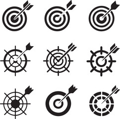 Target Icon Vector &ndash; Minimal Bullseye Symbol Isolated on White Background