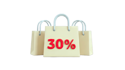 Shopping Bags with 30% Discount Offer