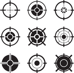 Target Icon Vector &ndash; Minimal Bullseye Symbol Isolated on White Background