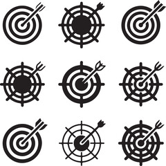 Target Icon Vector &ndash; Minimal Bullseye Symbol Isolated on White Background