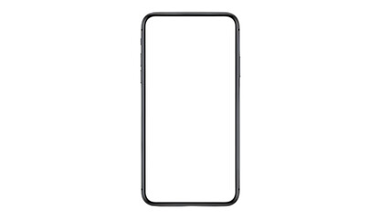 Modern smartphone with a blank white screen, isolated on white background