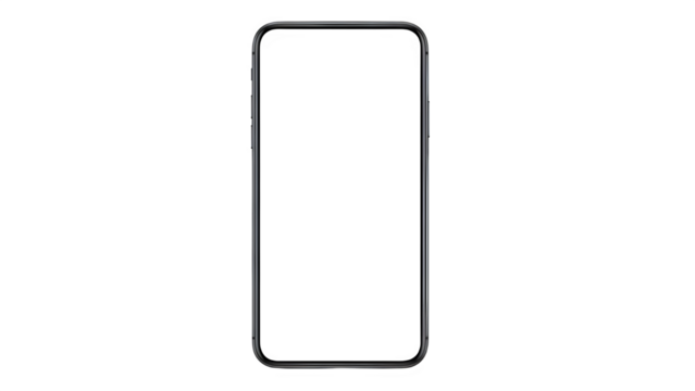 Modern smartphone with a blank white screen, isolated on white background - Powered by Adobe