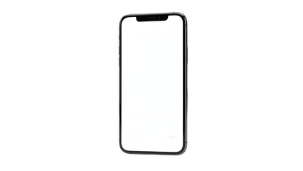 Modern smartphone with a white screen and notch, isolated on white