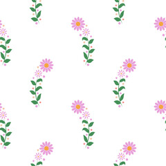 Obraz premium Flower vector seamless pattern illustration floral background 