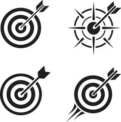 Target Icon Vector &ndash; Minimal Bullseye Symbol Isolated on White Background