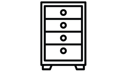 Simple modern dresser with four drawers in black and white, Generative AI.
