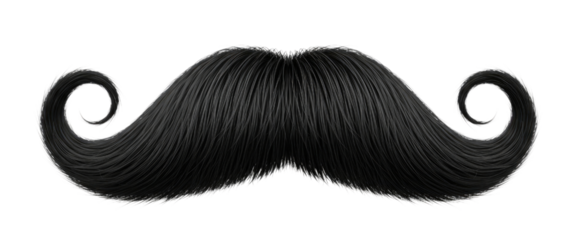 Black handlebar mustache transparent background cutout png