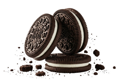 Stack of oreo cookies transparent background cutout png