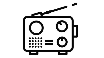 Fototapeta premium Vintage radio with antenna emitting signal, Generative AI.