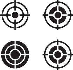 Target Icon Vector &ndash; Minimal Bullseye Symbol Isolated on White Background