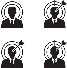 Target Icon Vector &ndash; Minimal Bullseye Symbol Isolated on White Background