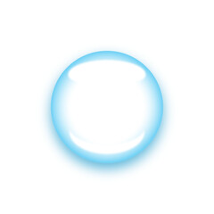 クリアな球体　半透明のクリアボタン　青