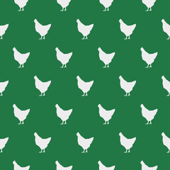 Chicken seamless pattern isolated on color background