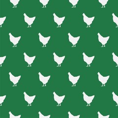 Chicken seamless pattern isolated on color background