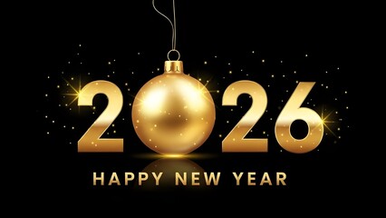 Golden 2026 new year s eve celebration with ornament