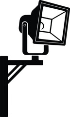 Silhouette Modern Outdoor Floodlight On Mounting Bracket Vector Illustration