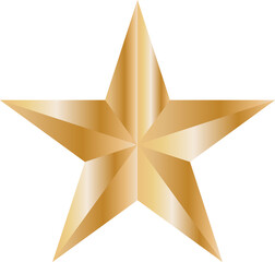 Shining golden five-pointed star